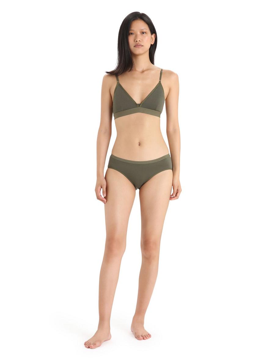 Bielizny Icebreaker Merino Siren Hipkini Briefs Damskie Oliwkowe | PL 1221JPQJ